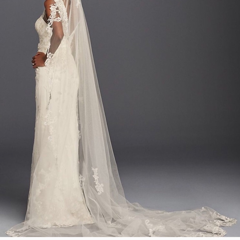 White Lace Cathedral Wedding Veil